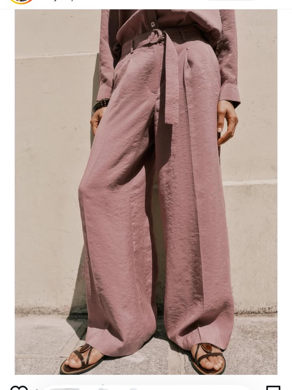 Zara NWOT Wide-leg trousers with a waistband